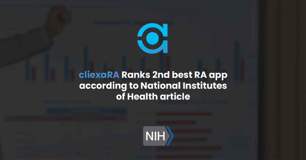 cliexa-RA ranks 2nd best RA app according to NIH Article